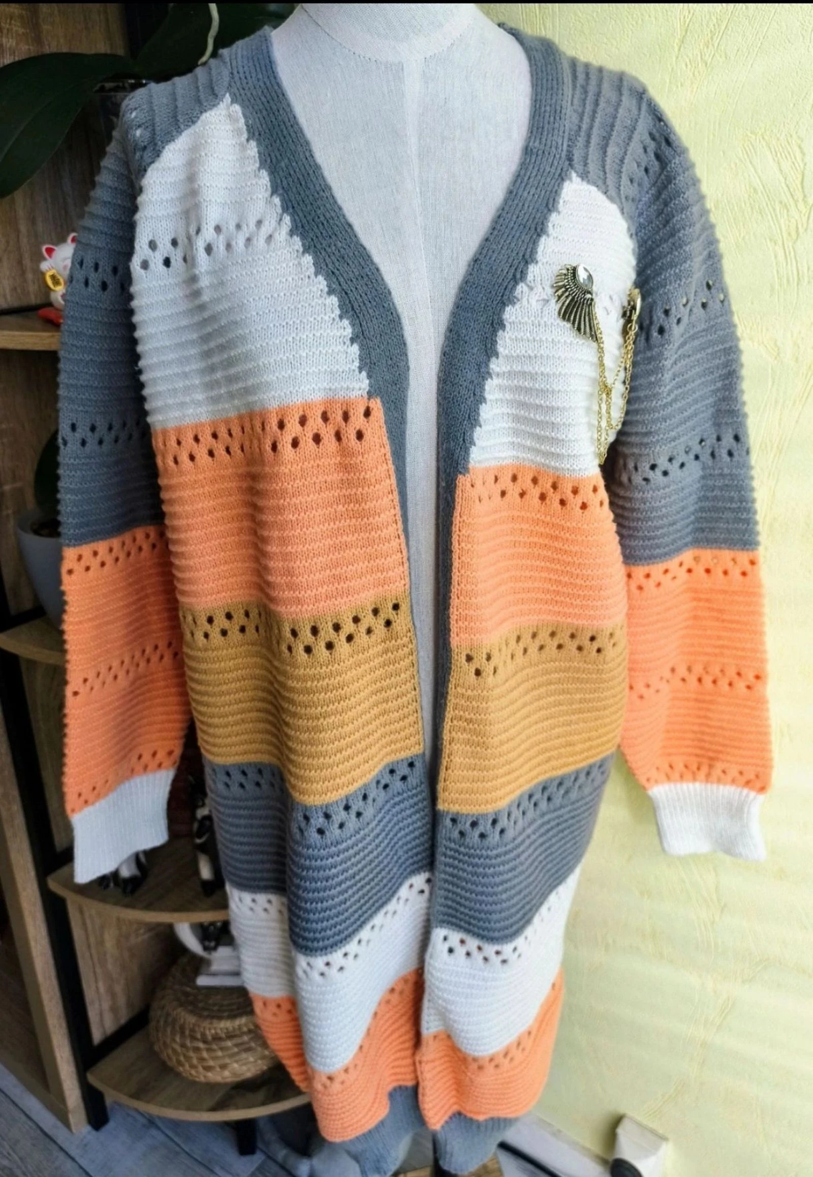 Cozy chic gilet long en maille